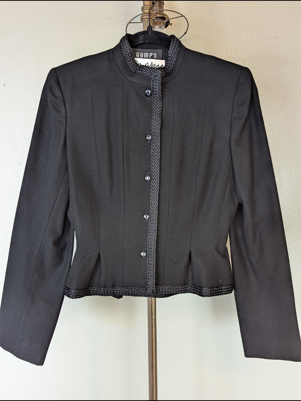 Black Braided-Trim Women's Blazer